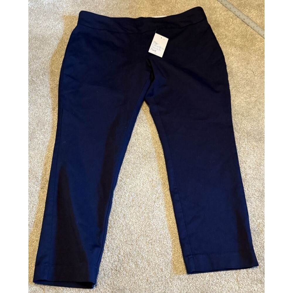 Croft & Barrow Effortless Stretch Pant Women 18 Petite Navy Blue Straight